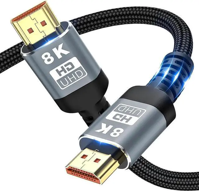 Main image of 8K HDMI Cable 2.1 48Gbps 10FT/3M,High Speed HDMI Braided Cord-4K@120Hz 8K@60Hz, DTS:X, HDCP 2.2 & 2.3, HDR 10 Compatible with Dolby Vision Apple TV 4K Roku Sony LG Samsung Xbox PS4 PS5 10 Feet