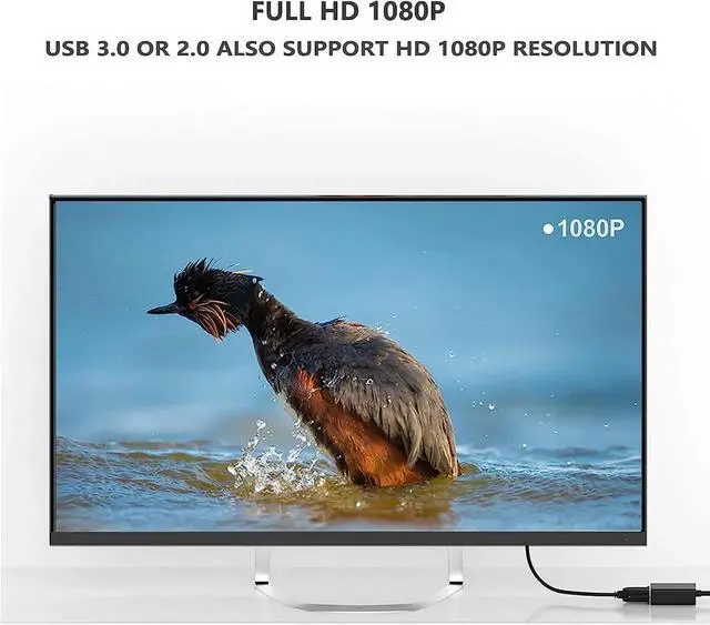 Alt view image 3 of 7 - USB3.0 to HDMI Adapter, USB to HDMI 1080P Video Graphics Cable Converter with Audio for PC Laptop Projector HDTV Compatible with Windows XP 7/8/8.1/10 [Not Support Mac OS Chromebook]