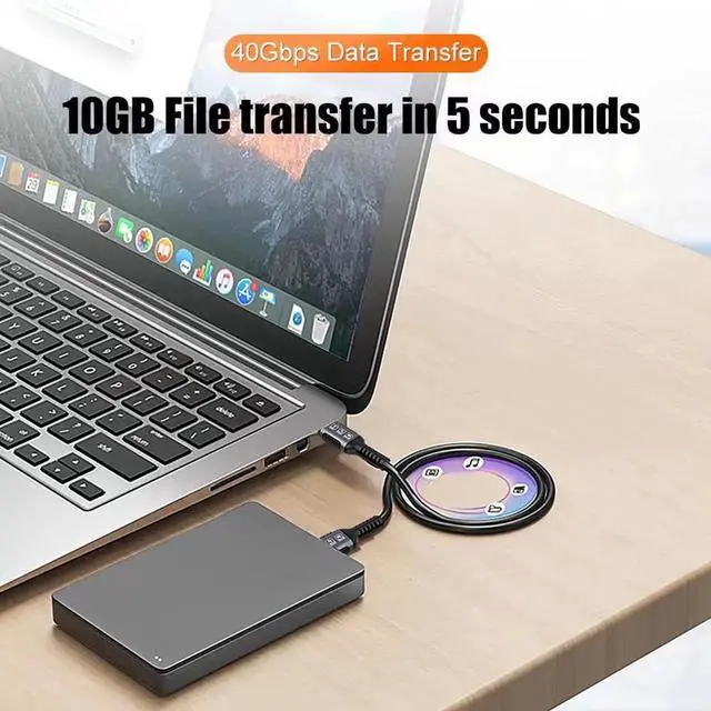 Alt view image 5 of 7 - DIXSG Gen3 40Gbps USB 4.0 Type C to C 240W Fast Charging Cable 1FT, 240W Type C To USB C Fast Charging Cables 48V 5A USB4 PD3.1 QC5.0 Full Function Thunderbolt 3/4 40Gbps 8K 60Hz Video Data Cable