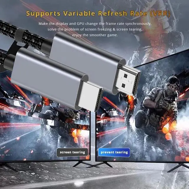 Alt view image 7 of 7 - DIXSG 8K@60Hz 4k/2K/1080p HDMI-compatible Male To HDMI Male V2.1 SDR HDR Ultra HD UHD Cable For Laptops Monitor Projector, 2-PACK, 3.3FT