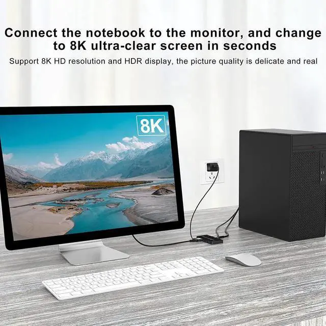 Alt view image 5 of 7 - DIXSG 2 Port 8K HDMI KVM Switch 2 in 1 Out 8K@60Hz 4K@120Hz 2 PC to 1 Monitor with 4 USB 3.0 Ports for Sharing Keyboard, Mouse, U Disk