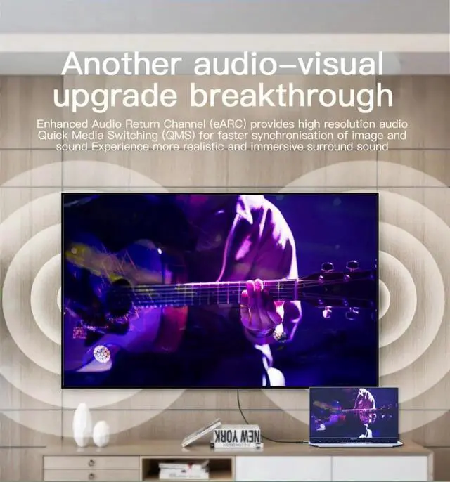 Alt view image 6 of 7 - DIXSG 2-Pack 3.3FT 8k 60Hz/ HDMI HD Cable, Version 2.1 48Gbps 4K 120Hz For PS3/4/5 TV PC Monitor Connecting Cable HDMI Cable HD Data Cable 3.3 ft.