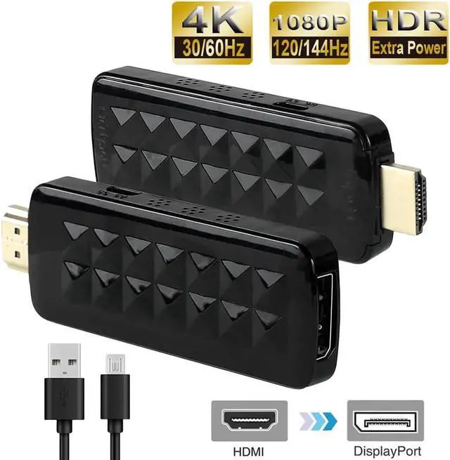 Main image of DIXSG HDMI to DisplayPort, HDMI to DisplayPort Cable Adapter, HDMI Male to DP Female with USB Power, Support 4K@60Hz,1080P@144hz, Display1.4, Dual - Modes(NOT USB Port)