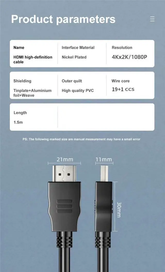 Alt view image 4 of 7 - 2-Pack 4K HDMI Cable(5ft), Set-top Box TV Data HDMI 2.0 Cable Version Ultra High Speed Certified 4K@60Hz Computer Video HDMI For Xiaomi PS5