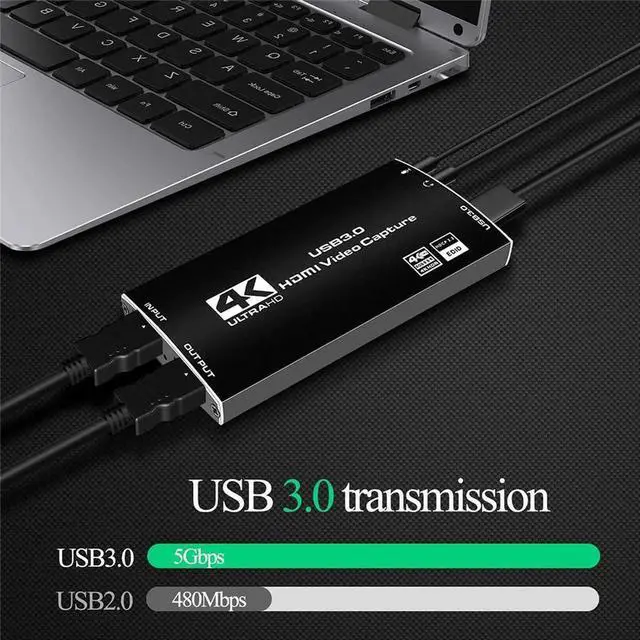 Alt view image 4 of 7 - DIXSG Upgraded USB3.0 HDMI 4K 60Hz Video Capture,HDMI to USB3.0, 4K@30fps 1080p60fps Video Capture Card Dongle Game Streaming Live Stream Broadcast Support HDR, EDID, HDCP2.2 with MIC&Audio