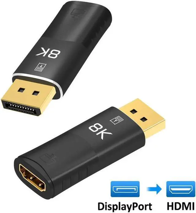 Main image of DIXSG 8K DisplayPort to HDMI-compatible Adapter Coupler 8K@30Hz 4K@120Hz DP1.4 to HDMI2.1 Male to Female Cable Extension Extender Black