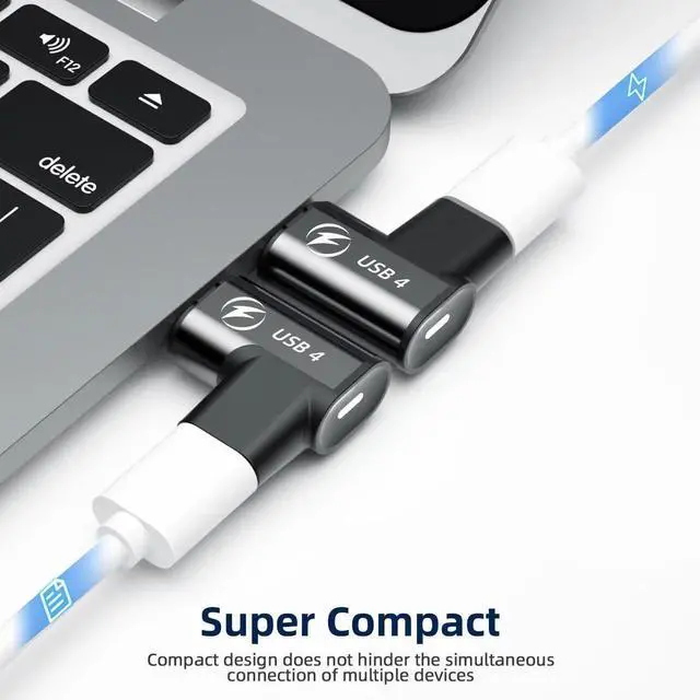 Alt view image 5 of 7 - DIXSG 240W USB C Elbow Magnetic Adapter, (2 Pack) Magnetic USB C Adapter Right Angle 24Pin with USB4 40Gbps 8K 60Hz for iPhone 15 Series, Thunderbolt 3/4, MacBook Pro/Air and More Type C Devices