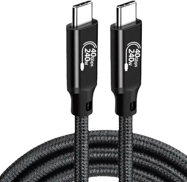 Main image of 40Gbps USB C to USB C Cable 48V/5A 240W Charging Support 8K 60Hz HD Display,USB4 Braided Cable for Thunderbolt 4/3, Compatible with External SSD,eGpu,USB-C Docking Station,etc (Male to Male, 1.6FT)