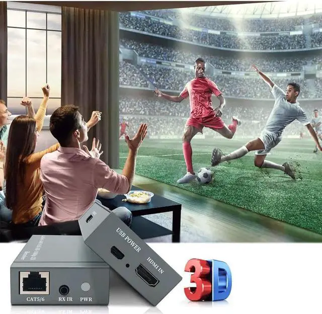 Alt view image 5 of 7 - DIXSG Extender HDMI RJ45 HDMI extender cat5 60M HDMI extender audio Kit over ethernet cat6/5e for PS4 apple TV PC laptop HDTV