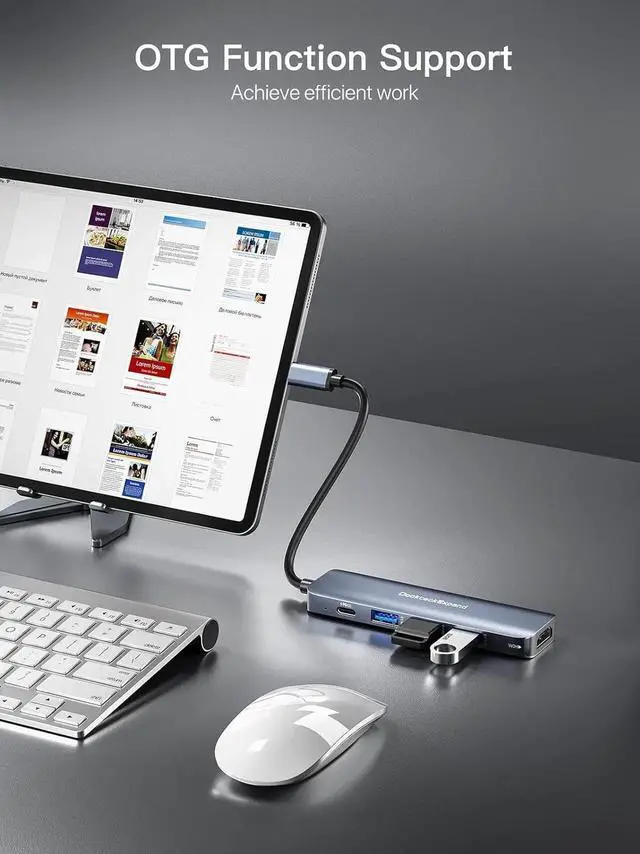 Alt view image 6 of 7 - DIXSG USB C Hub to HDMI Multiport Adapter, 5-in-1 USB C Hub with 4K HDMI, 3*USB 3.0, 100W PD Ports for MacBook Pro, iMac, PS5, Chromebook, iPhone 15 Pro, XPS, etc