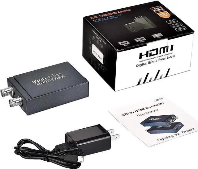 Alt view image 7 of 7 - DIXSG Micro Converter SDI to HDMI,3G-SDI/HD-SDI/SD-SDI to HDMI Converter Adapter,SDI in HDMI out SDI Loopout,1080P Video Audio Splitter,Support HDCP 1.3 for Camcorder Camera to TV