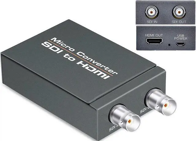 Main image of DIXSG Micro Converter SDI to HDMI,3G-SDI/HD-SDI/SD-SDI to HDMI Converter Adapter,SDI in HDMI out SDI Loopout,1080P Video Audio Splitter,Support HDCP 1.3 for Camcorder Camera to TV