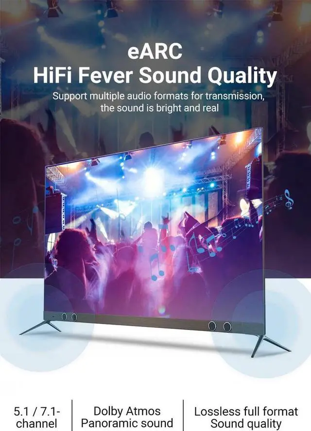 Alt view image 7 of 7 - DIXSG 8K Fiber Optic HDMI Cable 16.4FT/5M,Ultra HD High Speed HDMI 2.1 Cable, 8K@60Hz 4K@120Hz 144Hz, 48Gbps CL3 HDCP 2.2&2.3 eARC HDR Dolby for PS5/Xbox Series X/Apple TV 4K, Roku/Samsung/Sony TV