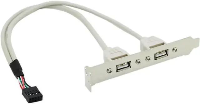 Alt view image 3 of 3 - USB Expansion Cable 2-Port USB Baffle PC Motherboard Line USB Rear Baffle Computer Chassis USB Baffle Line Wire Data Cable