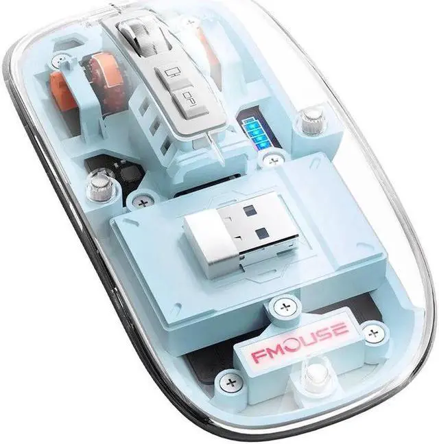 Main image of Transparent Gaming Mouse Bluetooth Wireless Mouse with RGB Light Rechargeable Mouse for PC Gamer Notebook Laptop Accessories(Blue)