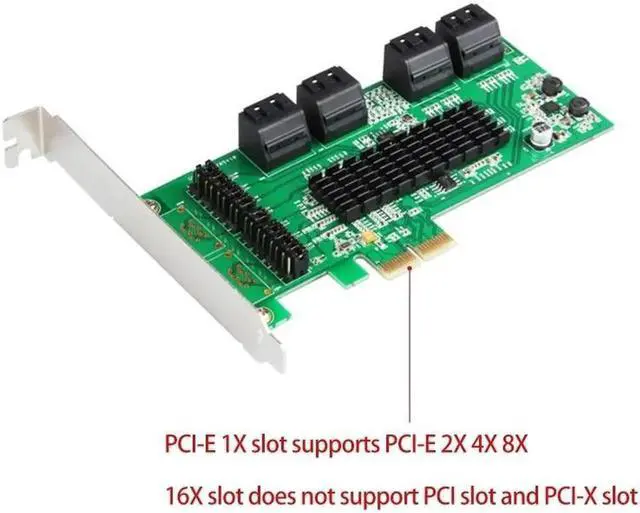 Alt view image 2 of 6 - 8 Port Sata 3 PCI Express Expansion Card PCI-E Sata Controller PCIe 1X to Sata III 6Gb Adapter Add On Cards For HDD SSD