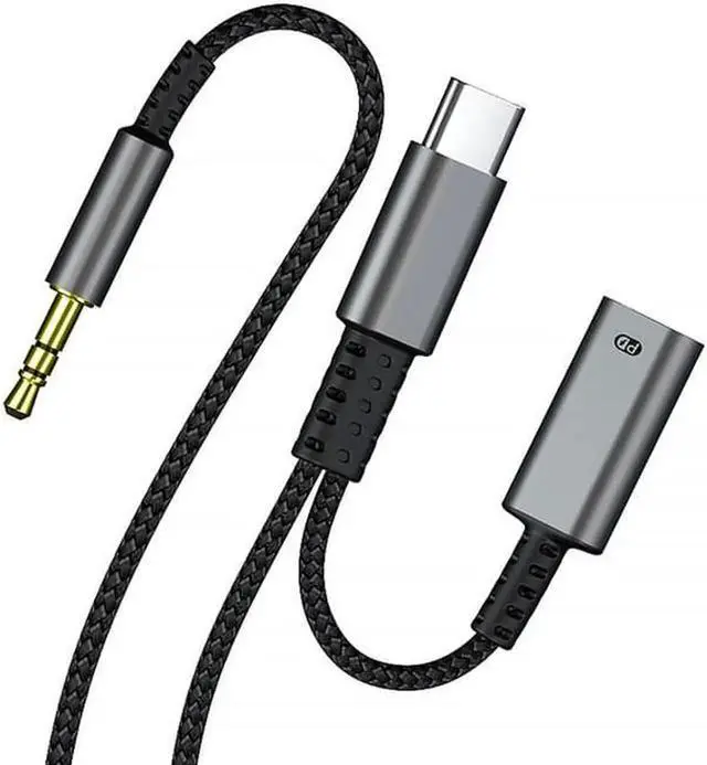 Main image of USB C to 3.5mm Aux Cord for Car with Charging 4FT, 2-in-1 USB-C to 3.5mm Headphone Audio Jack Adapter and Charger,Type C aux Cable dongle for Stereo, Speaker, Galaxy S20 S21 S22 A53 and More (4FT)