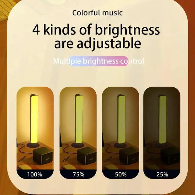 Alt view image 6 of 7 - Smart LED Light Bar, RGB Smart LED Lamp with Multiple Lighting Effects, LED TV Backlight, Mood Light, Gaming Lights, Ambient Lighting, Smart Flow Light Bar for PC, TV, Room (with 24 keys Remote)