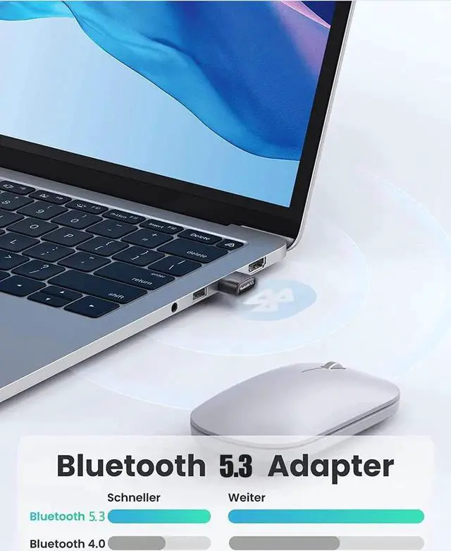 Alt view image 2 of 7 - USB Bluetooth Adapter for PC, USB Bluetooth 5.3 Dongle EDR Bluetooth Stick for PC, Desktop, Laptop Compatible with Windows 11/10/8.1/7
