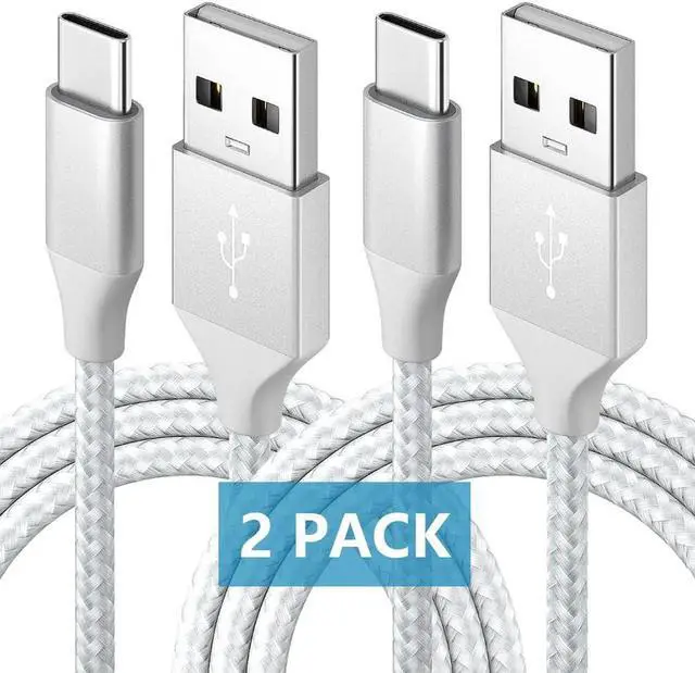 Main image of USB A to USB C Cable Fast Charge Cable, [2-Pack / 6.6ft] USB A to USB Type C Nylon-Braided Charger Cord for S-a-m-s-u-n-g Galaxy S23 S22 S21 S20, Z Fold 4 3/Flip 4 3 5G, Note 20 10 9, Mo-to G etc.