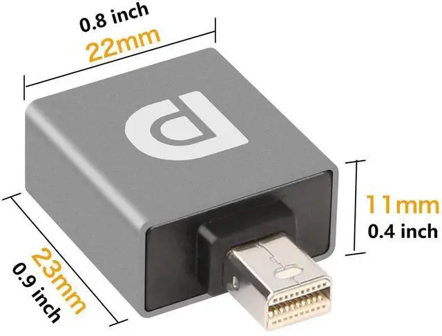 Alt view image 6 of 6 - DIXSG Mini Displayport to Displayport Adapter Converter 8K@60Hz Mini DP Male to DP 1.4 Female Adapter DP to Mini DP Extender for Laptop PC TV Monitor