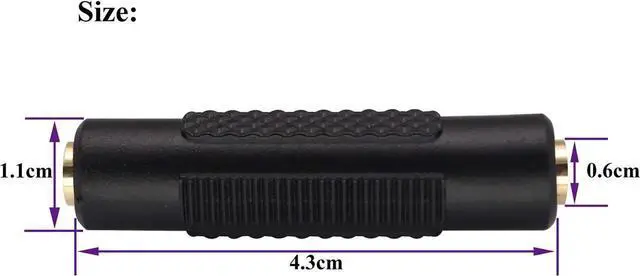 Alt view image 4 of 6 - DIXSG 3.5mm Headphone Adapter, 4 Poles 1/8'' Female to Female Aux TRRS Stereo Audio Connector for Earphone, Headset, Smartphone, Laptop, Tablets, MP3 Player (2Pack)