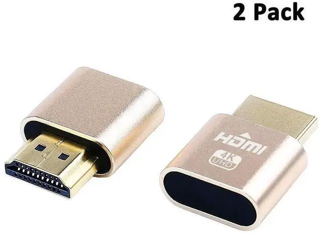 Alt view image 7 of 7 - DIXSG HDMI Dummy Plug 4K Display Emulator Compatible with Windows Mac OSX Linux Support 4kx2k 2160P 1080p for Computer Desktop (fit-Headless, 2 Pack)