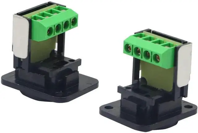 Alt view image 3 of 7 - DIXSG RJ11 6P4C D-Type Panel Mount Ethernet Extender CAT3 Terminal Solderless Adapter D-Type Keystone Telephone Jack Connector with Screw Black