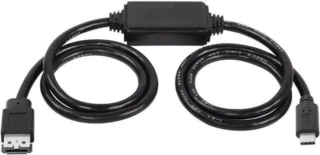 Main image of DIXSG USB-C Type-C to eSATA Adapter Cable 5Gbps USB C to Power eSATA Converter Cable 5V for HDD/SSD/ODD Laptop PC - 3 ft/1M