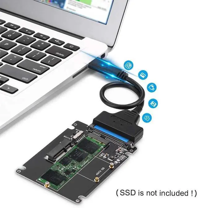 Alt view image 6 of 7 - DIXSG M.2 or mSATA to SATA 3.0 Adapter 2-in-1 NGFF to mSATA Converter Reader Card with SATA Cable Converter as Portable Flash Drive External 2.5 inch Hard Drive,Support Full SATA or NGFF B/B+M Key SSD