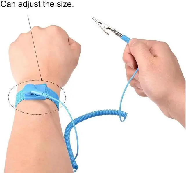 Alt view image 2 of 3 - DIXSG Anti Static Wrist Straps, ESD Components, Stainless Steel Magnetic Tray Grounding Wire Alligator Clip 3pcs