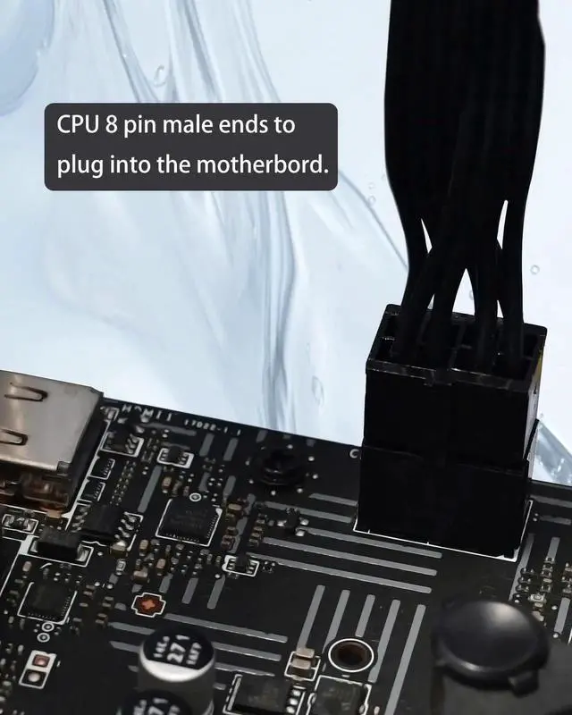 Alt view image 6 of 7 - DIXSG (2-Pack) CPU 8 Pin Extension Cable, Motherboard ATX CPU 8 Pin (4+4) Male to Female Adapter for Power Supply PSUs 9.5-inch(24cm)