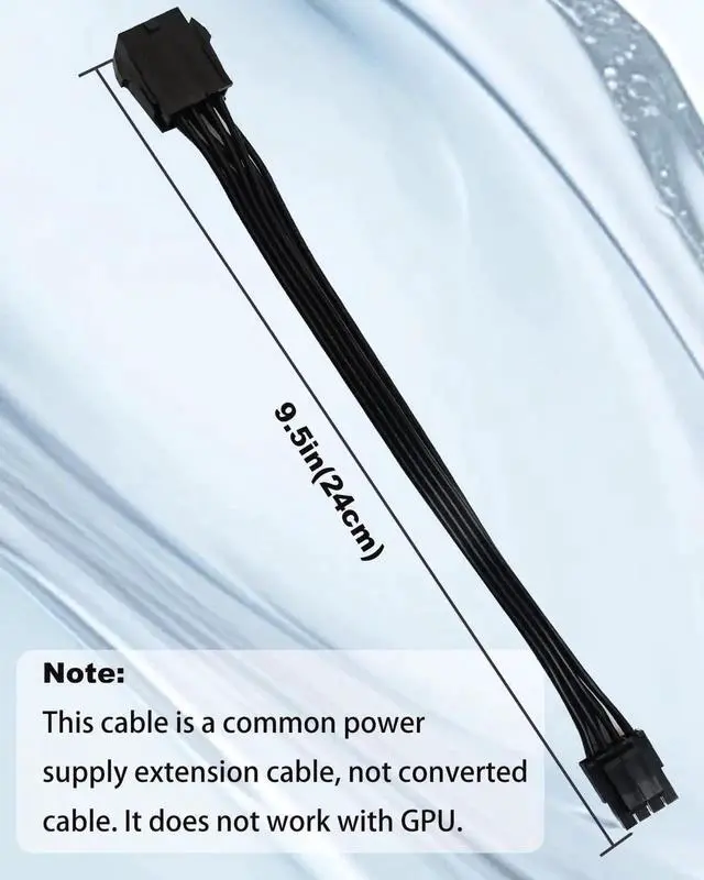 Alt view image 4 of 7 - DIXSG (2-Pack) CPU 8 Pin Extension Cable, Motherboard ATX CPU 8 Pin (4+4) Male to Female Adapter for Power Supply PSUs 9.5-inch(24cm)