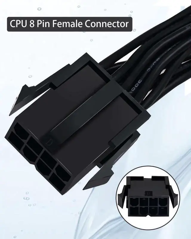 Alt view image 3 of 7 - DIXSG (2-Pack) CPU 8 Pin Extension Cable, Motherboard ATX CPU 8 Pin (4+4) Male to Female Adapter for Power Supply PSUs 9.5-inch(24cm)