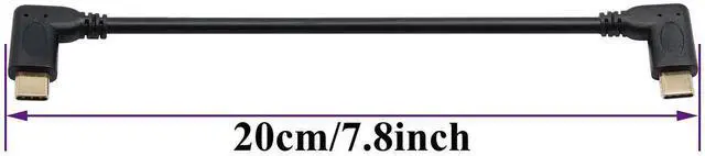 Alt view image 6 of 7 - DIXSG 90 Degree USB 3.1 Type C Male to Male Gen 2 (10Gbps) Connector Extension Cable, Supports Charging, Data, Audio, Video Cable for New MacBook Pro 2017,USB-C Hub,Type-C Devices,Laptops(20cm-M/M)