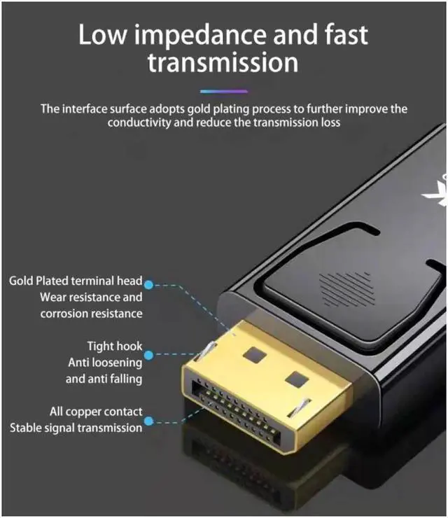 Alt view image 6 of 7 - DIXSG 2-Pack 4K DisplayPort to HDMI Adapter,AUBEAMTO Display Port DP to HDMI Adapter Male to Female Gold Plated 2K 3D 60Hz for HP, HDTV, GPU, Projector, PC,Desktop, More Desktop & Display