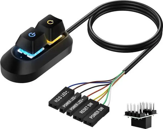 Main image of DIXSG External Power Button for Desktop, PC Power Switch, Push Button, Manual Operation, Black