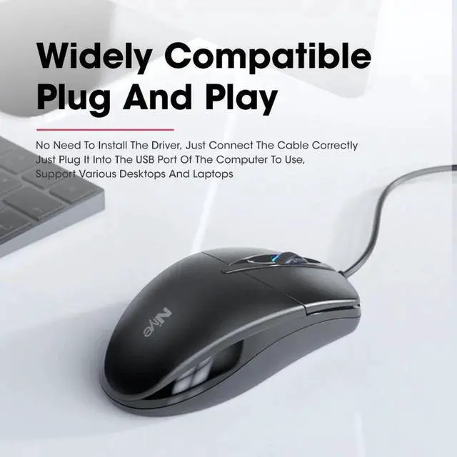 Alt view image 4 of 6 - USB Mouse, Computer Mouse Wired for Office and Home, 1200 DPI Optical Mouse, Ergonomic Shape Gaming Mice for Laptop Office Notebook PC Gamer Gaming Accessories