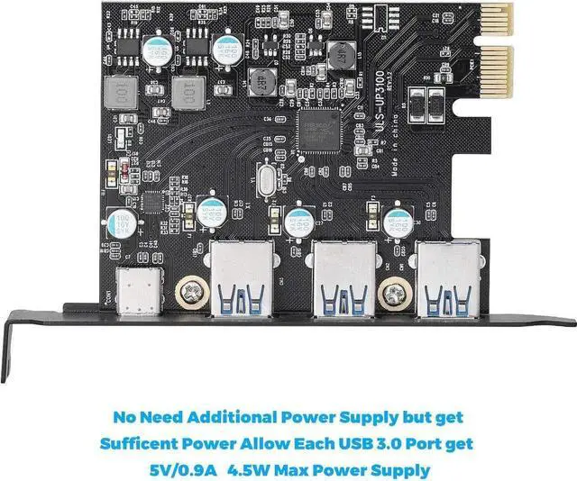 Alt view image 2 of 5 - PCIe USB 3.0 Card 5Gbps Super Speed with Type C (1)& Type A(3) PCI Express x1 Internal USB Port Cards for Window 7/8/10 and MAC OS 10.8.2 Above
