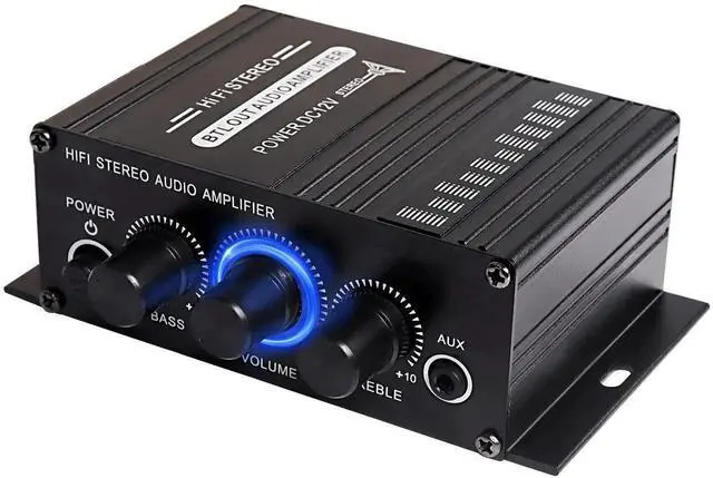 Main image of DIXSG 12V HiFi Stereo Audio Amplifier for Car 2 Channel HiFi Bass Audio Subwoofer Amp for Cars CD DVD MP3 Player Speakers
