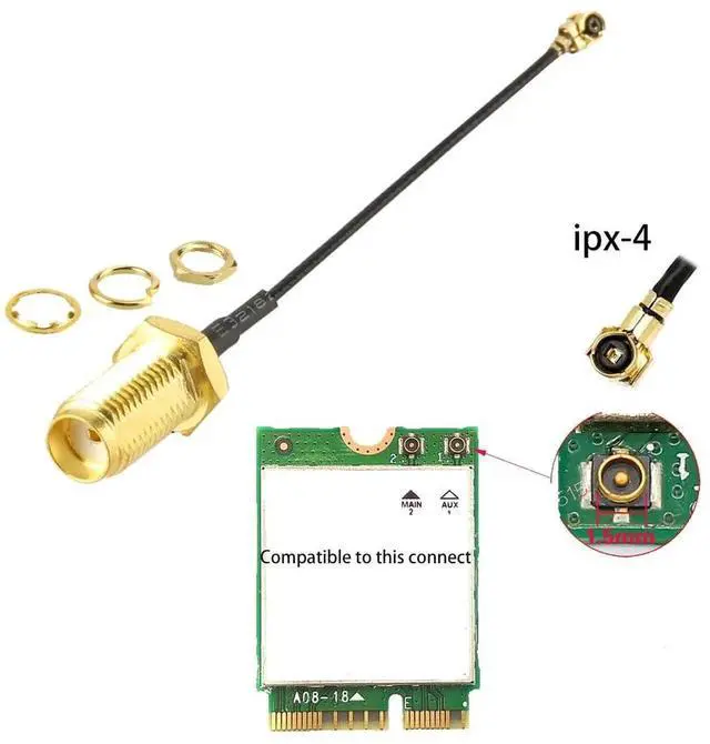 Alt view image 2 of 4 - 2pcs 2.4G WiFi Antenna SMA to U.FL-4 2.4GHz 3dBi Antenna U.fl-4 to RP SMA Male for ZigBee Router 90 Degrees Right Angle Folded Lead 15CM