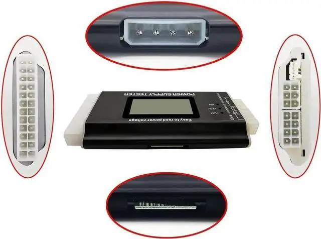 Alt view image 6 of 6 - DIXSG Computer PC Power Supply Tester, ATX / ITX / IDE / HDD / SATA / BYI Connectors Power Supply Tester, 1.8'' LCD Screen (Aluminum Alloy Enclosure) PC LCD Power Supply Tester 20/24 pin 4 SATA HDD