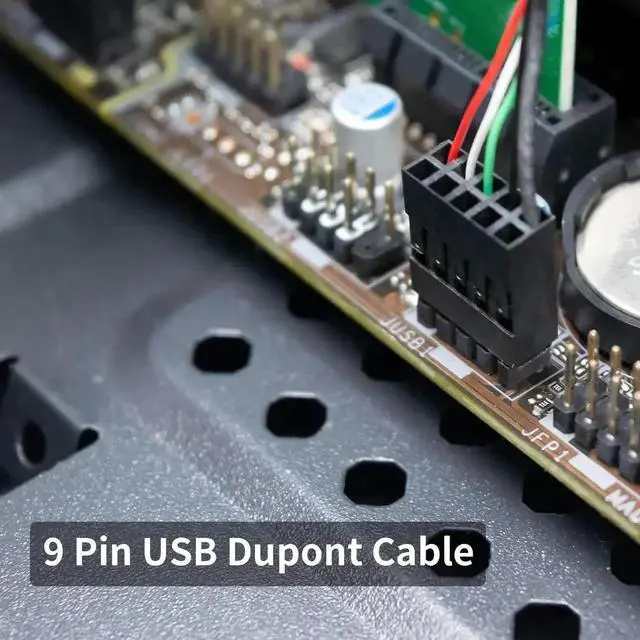 Alt view image 5 of 6 - DIXSG USB Header to Micro USB Cable 1.65FT/50CM, Micro USB Male to 9 Pin Motherboard Female Adapter Dupont Extended Cable for Motherboard Header 2 Pack