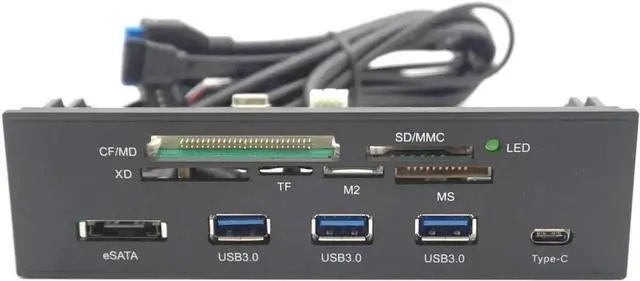 Main image of DIXSG 5.25" Internal Card Reader Media Multi-Function Dashboard PC Front Panel Type-C USB 3.1 USB 3.0 Support CF XD MS M2 TF SD card reader smart
