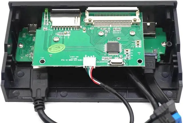 Alt view image 5 of 7 - DIXSG 5.25" Internal Card Reader Media Multi-Function Dashboard PC Front Panel Type-C USB 3.1 USB 3.0 Support CF XD MS M2 TF SD card reader smart