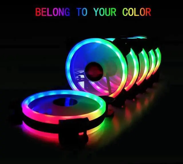 Alt view image 2 of 7 - DIXSG 4 in 1 RGB Fans 120mm PC Computer Case Fan Cooling Cooler Fan Adjustable RGB Led 12V Mute Ventilador PC RGB Case Fan for Intel AMD