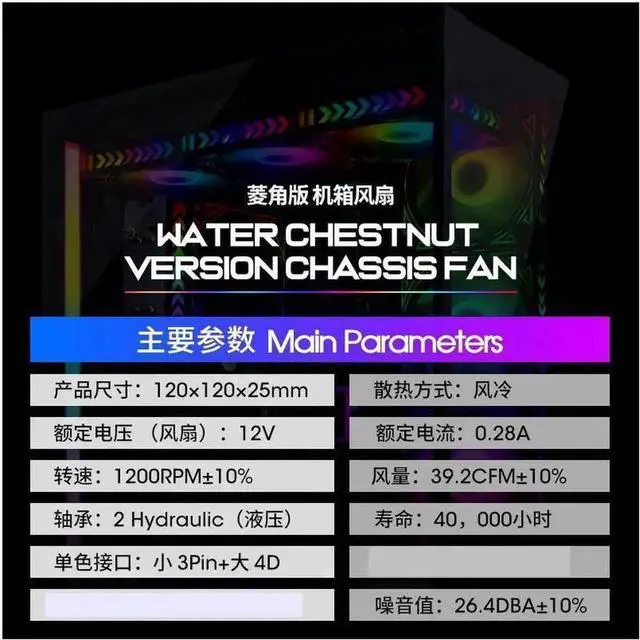 Alt view image 4 of 4 - DIXSG 120mm fan rainbow iridescence 12cm LED fan 3+4pin Diamond Light Chassis Fan Mute Color Cooling Fan 12V for pc computer gaming cooling fans