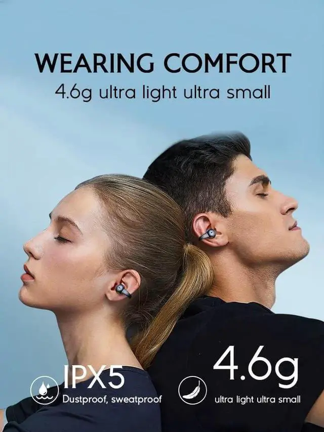Alt view image 5 of 7 - DIXSG Ear-Clip Bone Conduction Headphones Bluetooth 5.3 Painless Wireless Open Ear Clip on Headphone Waterproof Running Earring Earphone Air Conduction Earphones Open Earbuds Wireless Earbuds with Ear