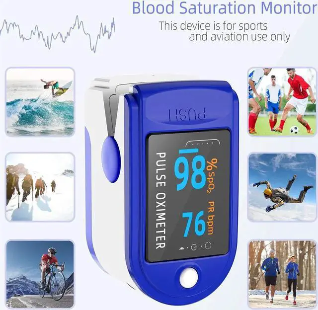 Alt view image 6 of 7 - DIXSG Pulse Oximeter Fingertip, Blood Oxygen Saturation Monitor Fingertip, Portable Blood Oxygen Meter Finger Oximeter Finger with Pulse, O2 Monitor Finger for Oxygen