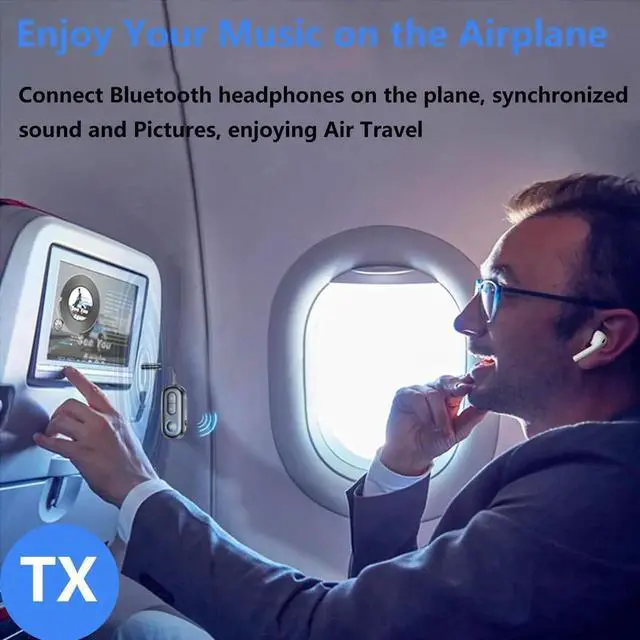 Alt view image 6 of 7 - DIXSG Bluetooth 5.4 Transmitter Receiver - 2-in-1 Bluetooth Wireless Transmitter for Headphones or BT Devices - 3.5mm Aux Audio Jack Adapter - Compatible with Car, Airplane, TV, PC, Gym, Switch